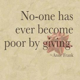 Anne Frank quote, giving